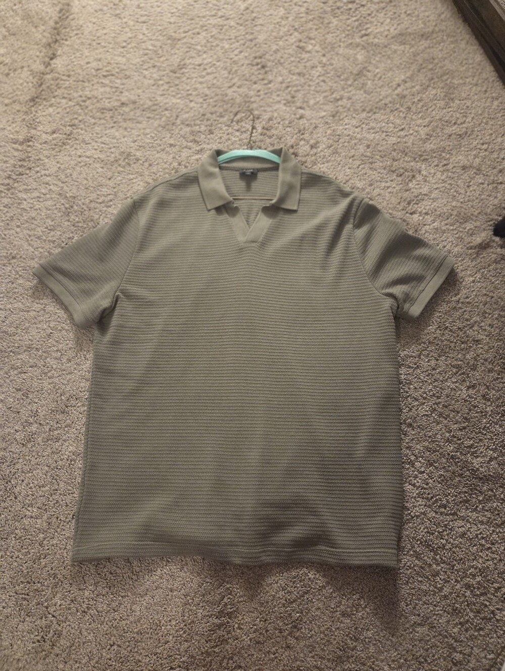 Express Men's Short-Sleeve Polo in Olive Green